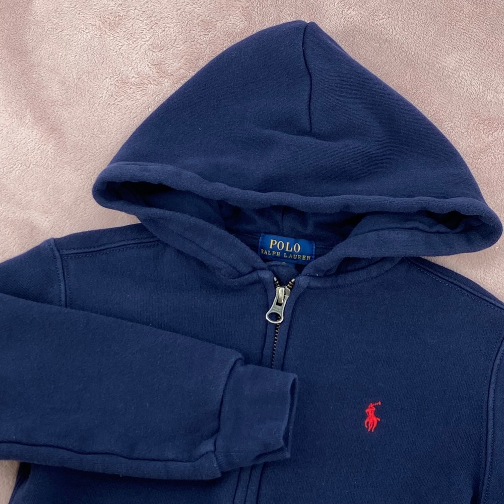 Polo Ralph Lauren Jacket Kids Size 5 Blue‎ Full Zip Sweatshirt Hoodie Jacket